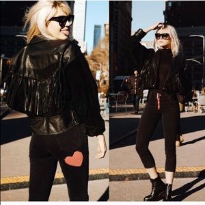 Revice Mon Amour Black Cropped Jeans Red Heart